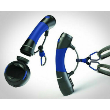 Guinzaglio con porta sacchetti Celeste – Ergonomico Manico Impugnatura Morbida – Gismo